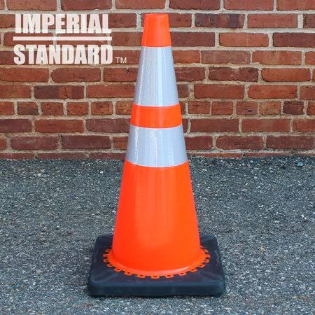 28 inch Orange Safety Cones with 2 Reflective Collars X869