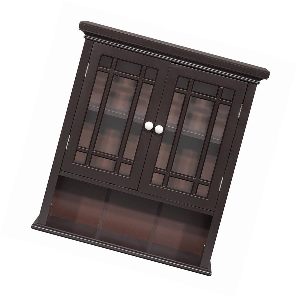 Dark Espresso Wall Cabinet with 2 Doors U735249