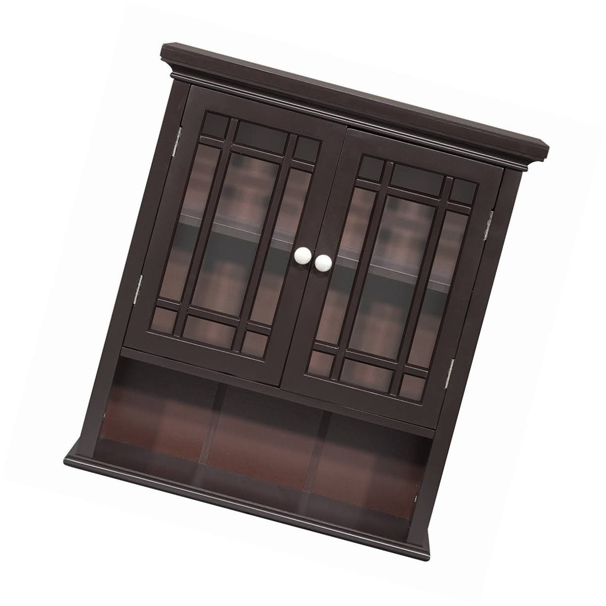 Dark Espresso Wall Cabinet with 2 Doors U735249