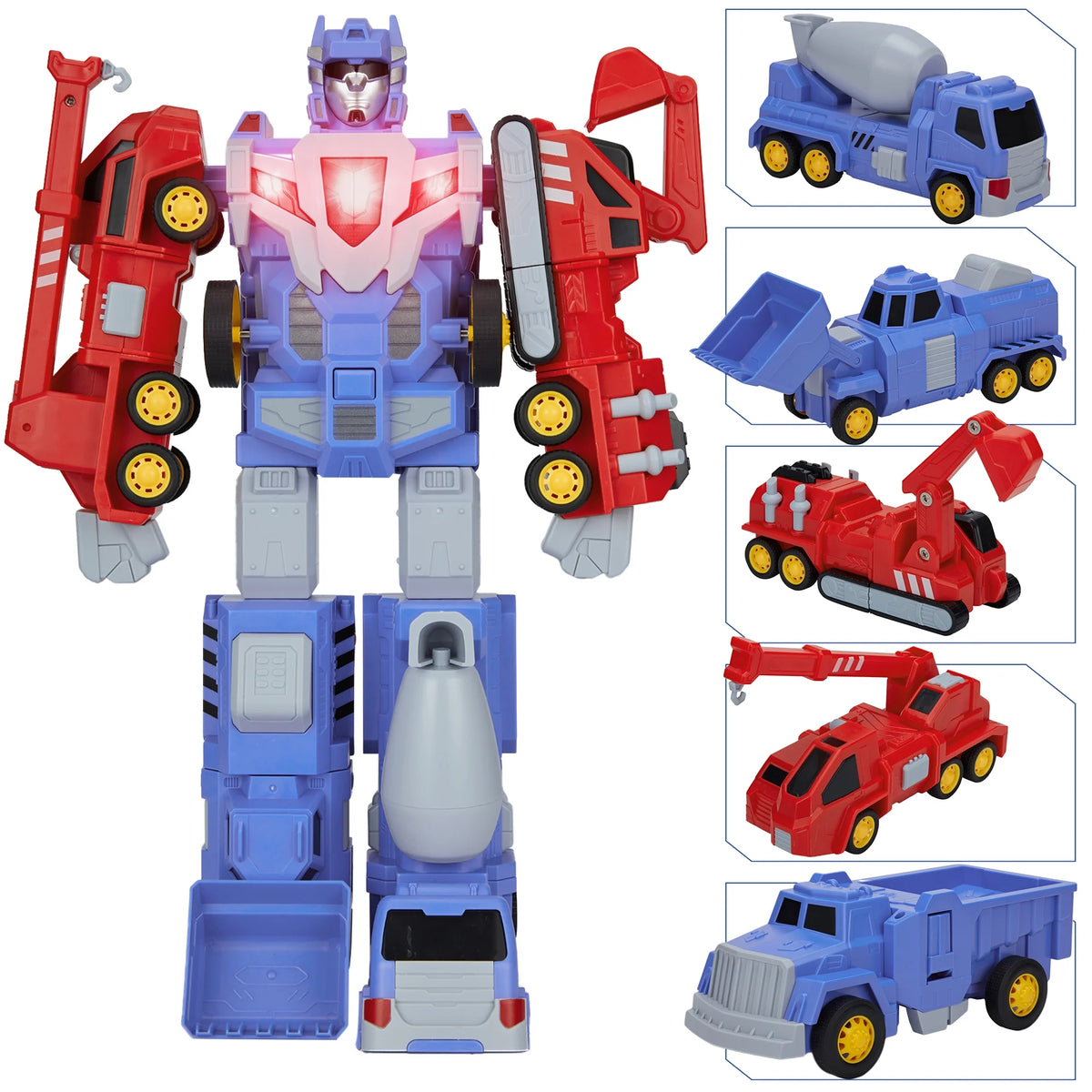 5-in-1 Construction Vehicles Transform Robot Kids Toys E707555