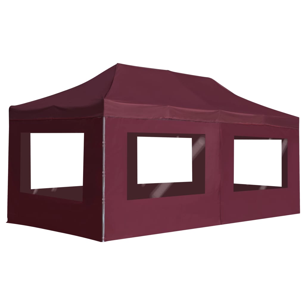 Wine Red Aluminum Folding Party Tent with Walls M34186