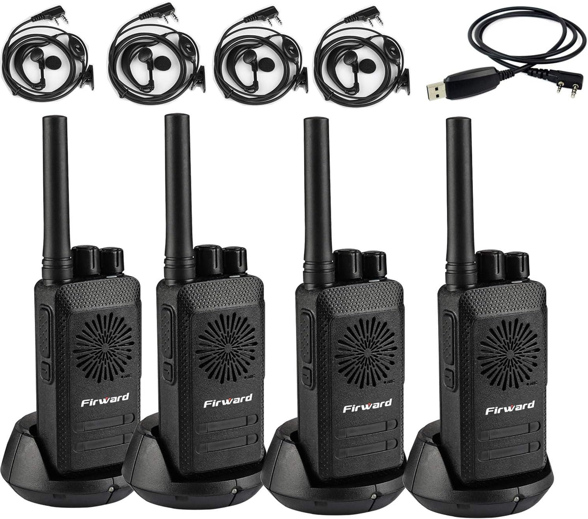 Rechargeable Walkie Talkies Two Way Radios 2 Pack with Programming Cable W69315