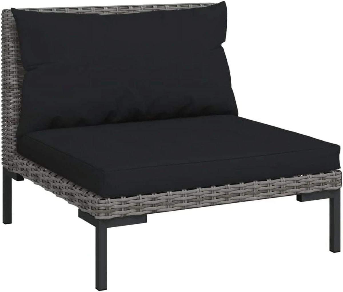 14 Piece Patio Lounge Set with Cushions Poly Rattan Dark Gray A102791
