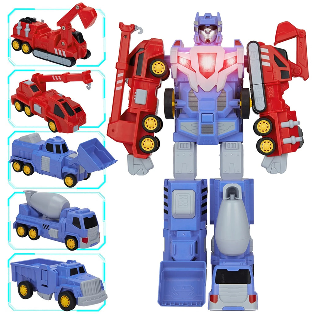 5-in-1 Construction Vehicles Transform Robot Kids Toys E707555