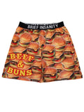 Burgers Beef & Buns Novelty Boxer Shorts P5982