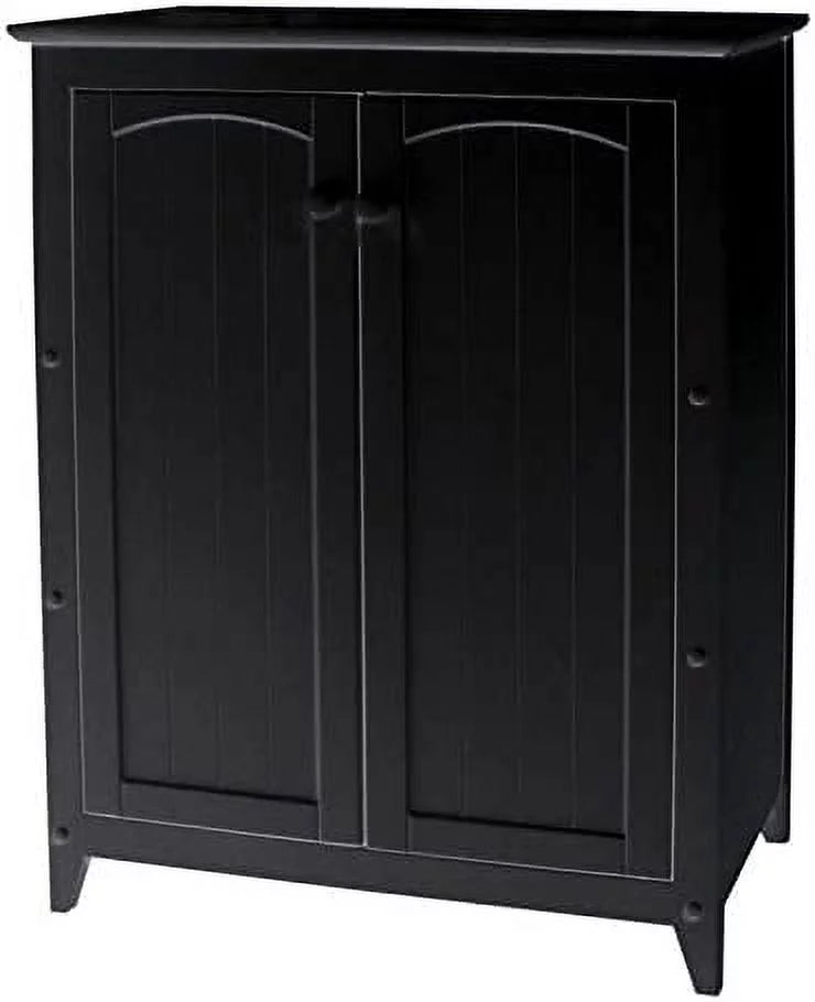 2-Door 3 Shelves Wood Storage Cabinet in Black P630