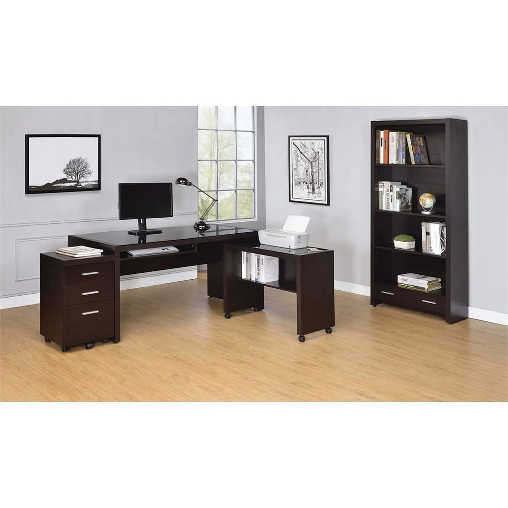 3 Piece Office Chair Computer Desk and Mobile File Cabinet N8131