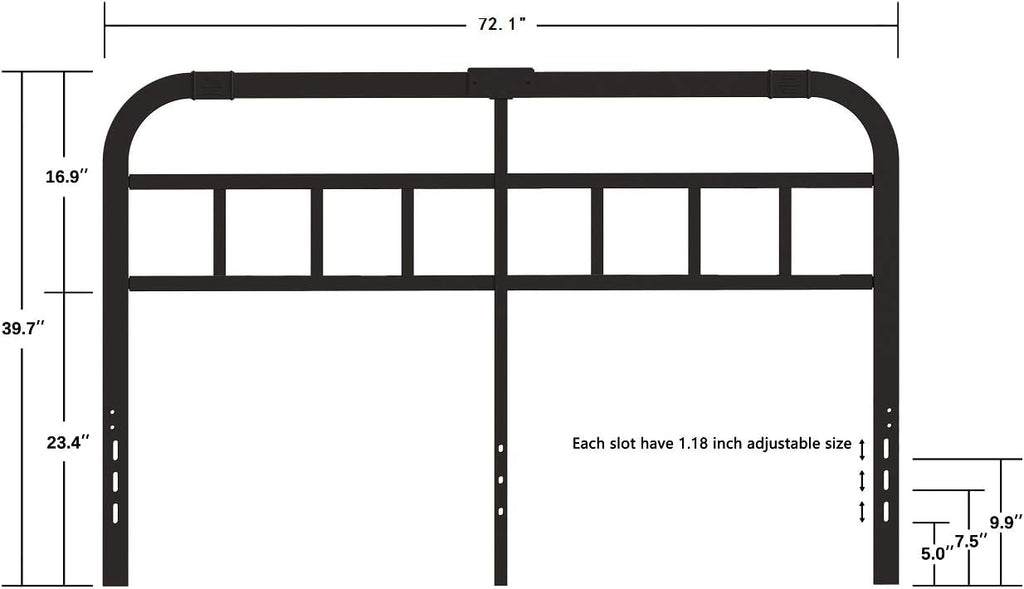 Black Metal California King Headboard K649044