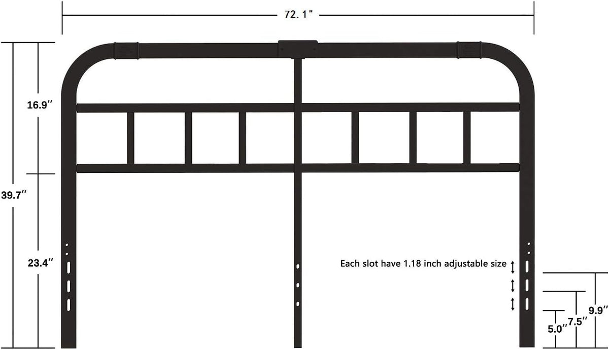 Black Metal California King Headboard K649044