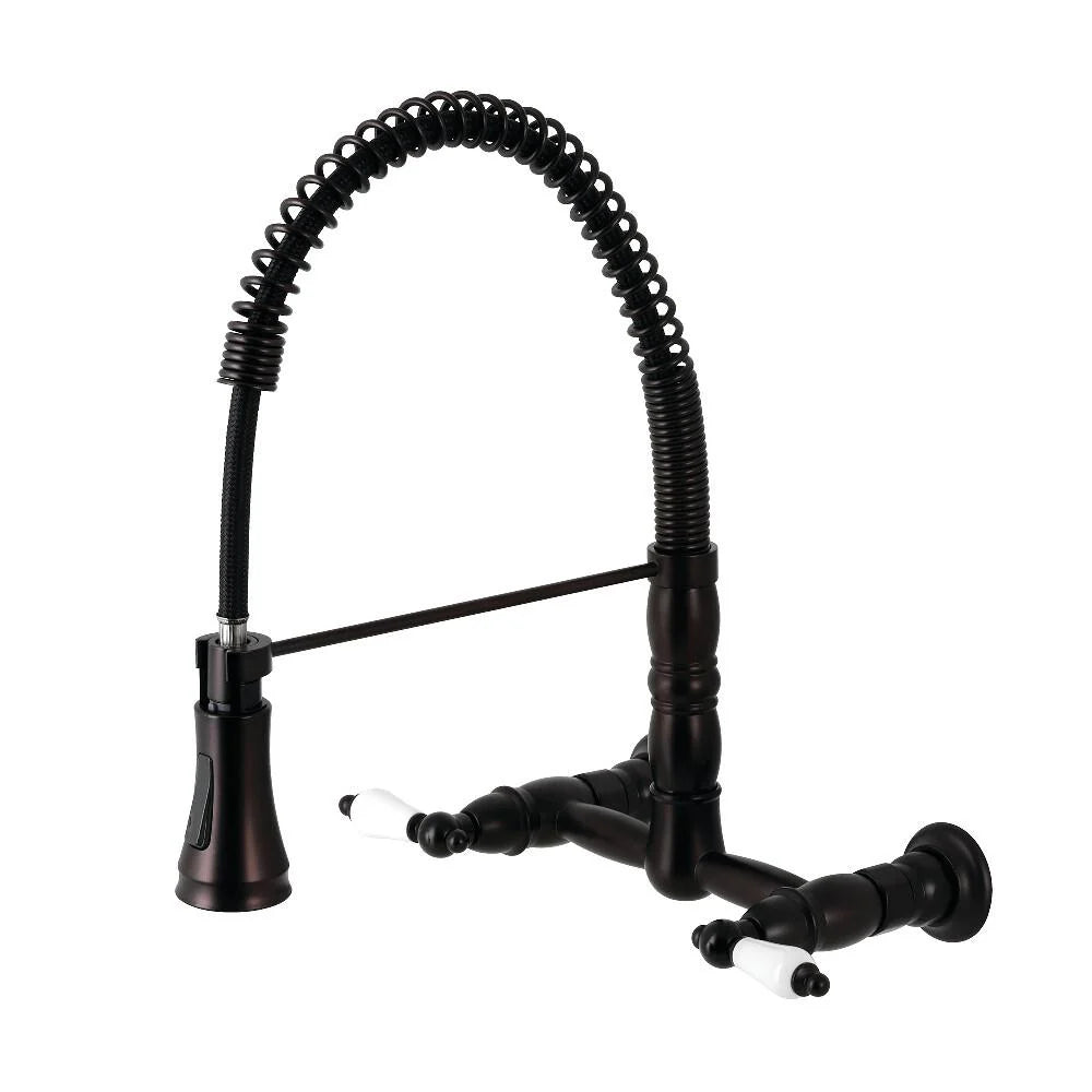 Wall Mount Pull-Down Sprayer Kitchen Faucet Oil Rubbed Bronze R31213