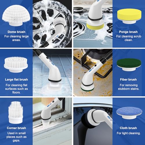 Cordless Electric Spin Scrubber with 6 Replaceable Heads Z7978