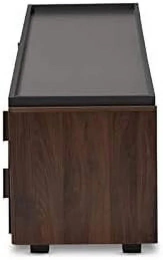 Gray and Walnut Wood TV Stand B5893