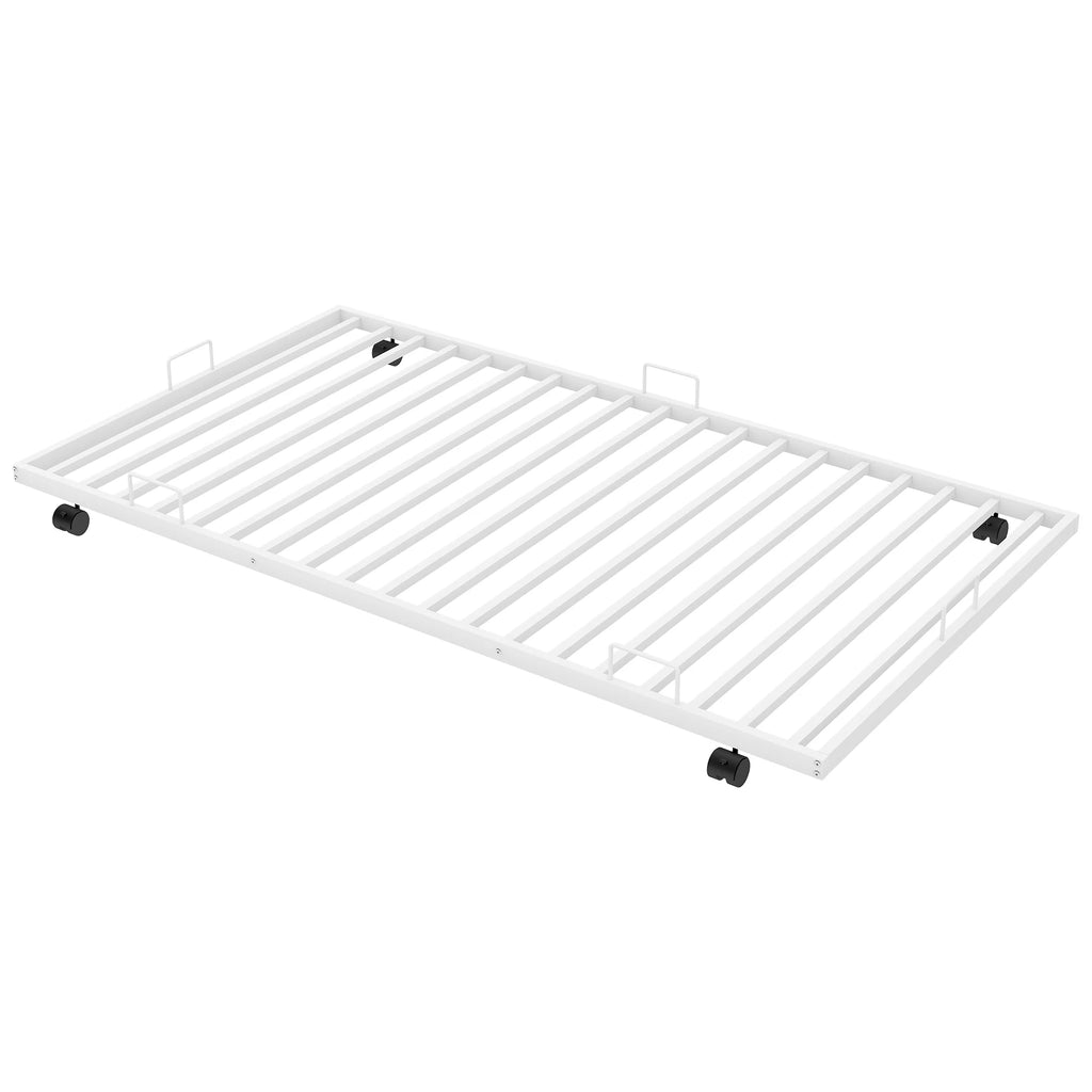 White Metal Twin over Twin Bunk Bed with Trundle P604