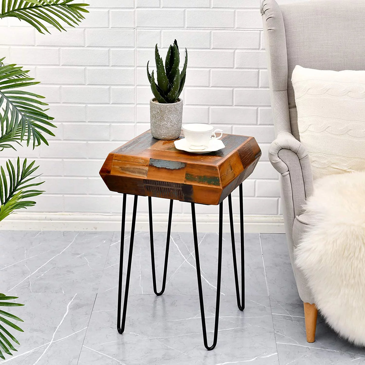 Reclaimed Wood Side Table M775
