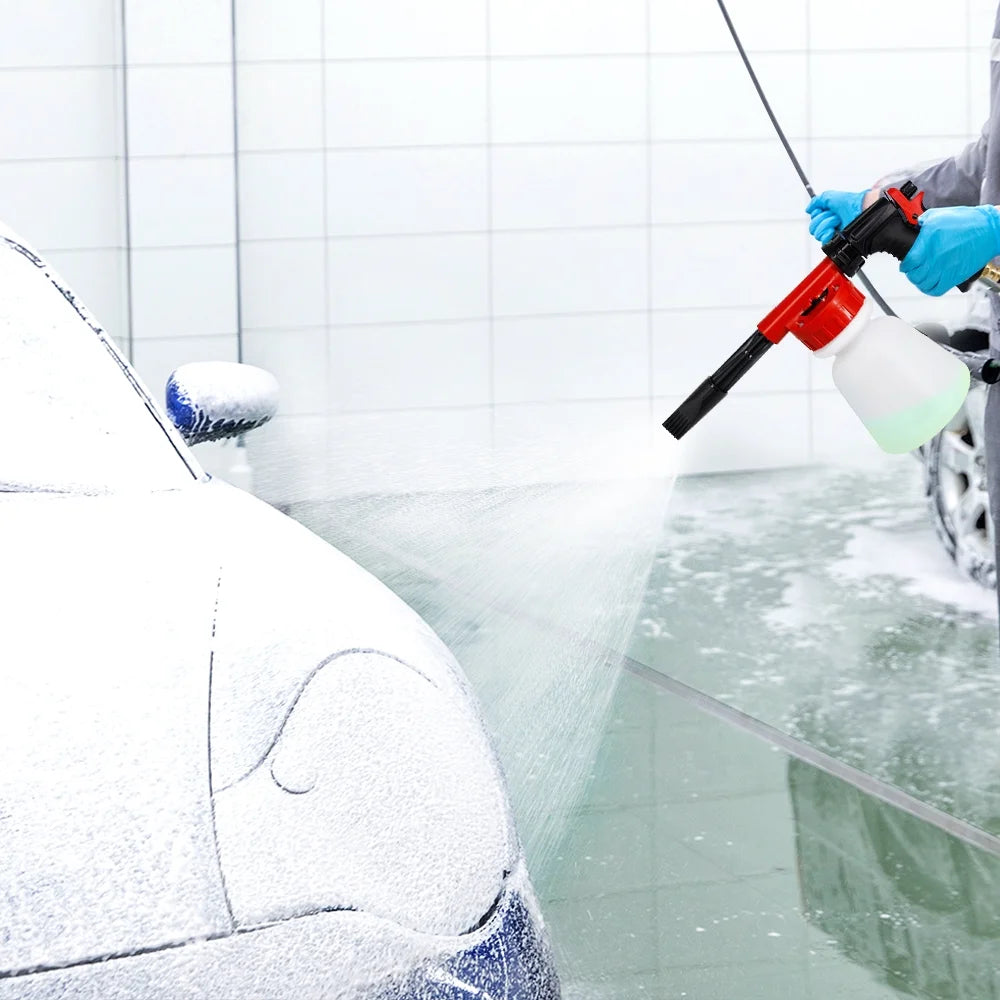 Car Wash Foam Sprayer Nozzle Kit with 1 Liter Bottle Universal Connectors D196