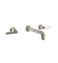 Polished Brass Double Lever Handle Wall Mount Bathroom Sink Faucet C4477
