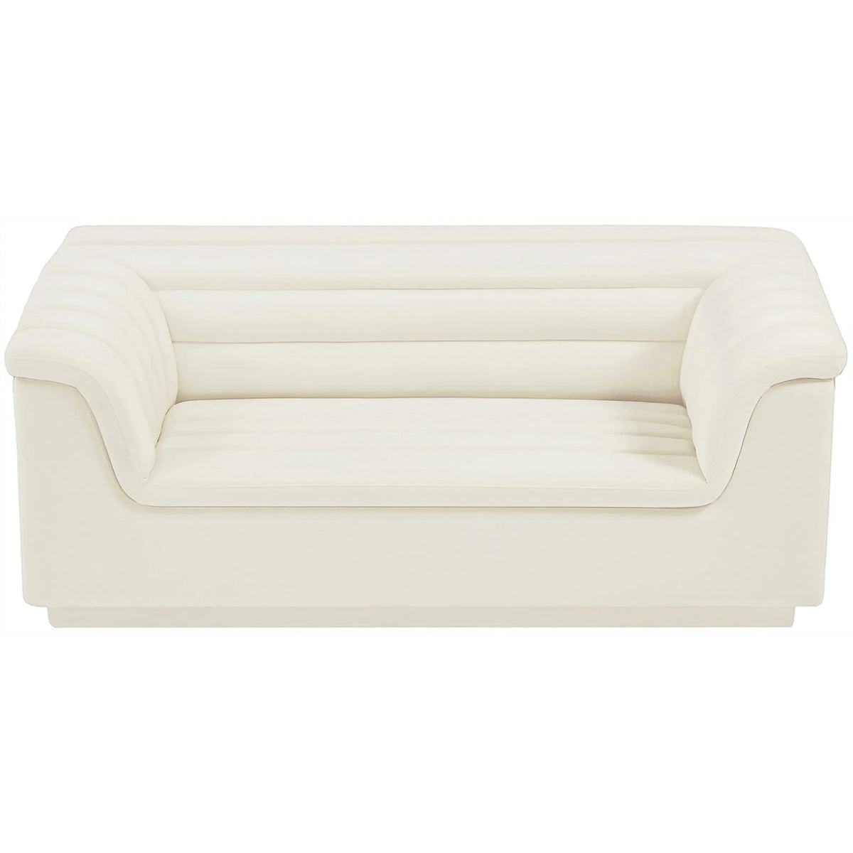 Cream Velvet Loveseat A11382