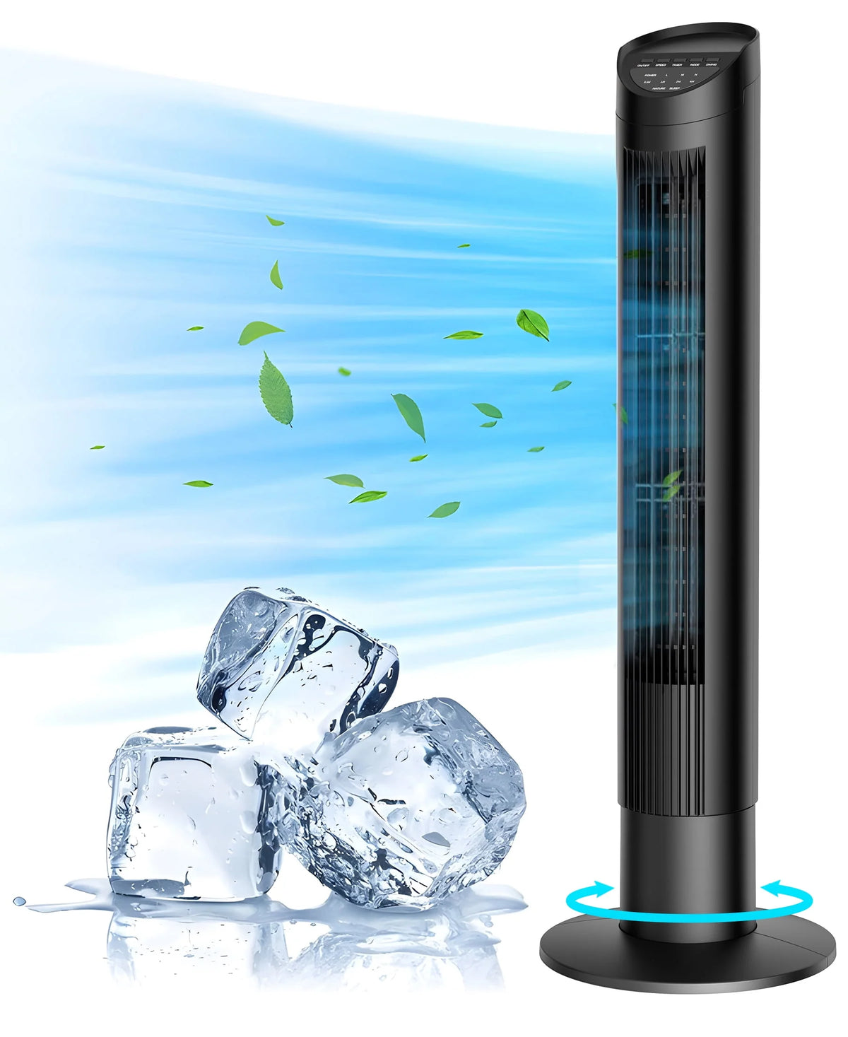 35 Standing Floor Fan with Remote, 3 Speeds, 3 Modes, 8H Timer I983562