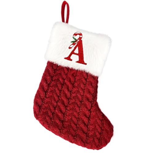 8 Inches Mini Embroidered Plush Knitted Christmas Stocking T890