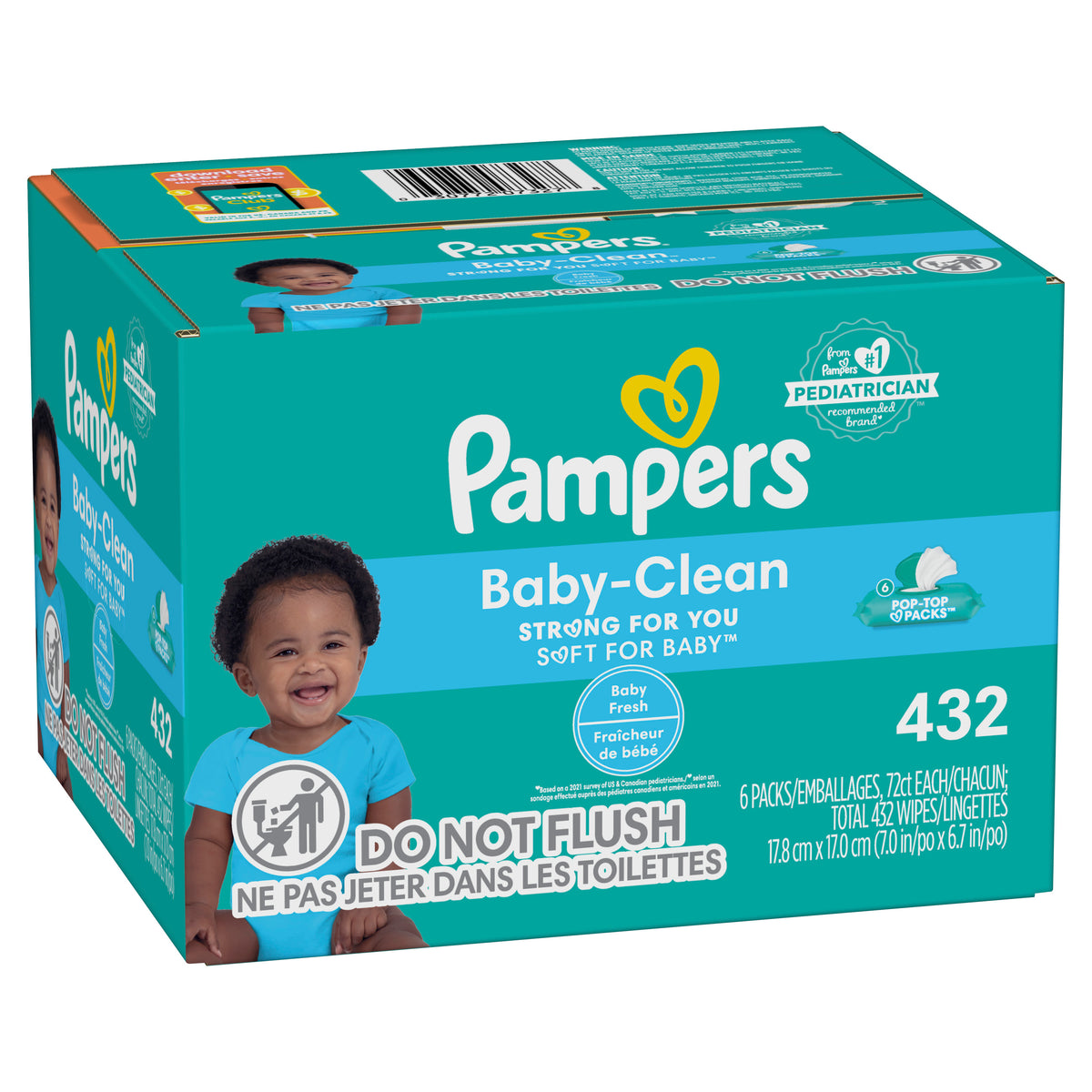 Baby Fresh Scented Pop-Top Wipes 432 Count P136227