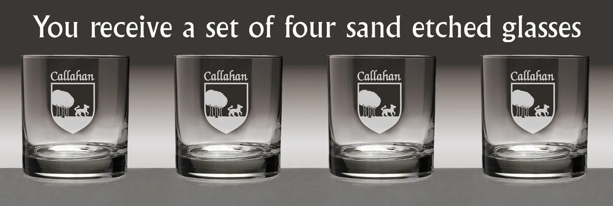Set of 4 Etched Tumbler Glasses Q92937