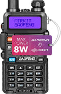 Baofeng Radio UV-5R MK4 8 Watt Max Power with 3800 mAh Handheld Mic Programming Cable and Software - Extra Pack B177