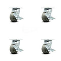 4x22 x 2x22 Thermoplastic Rubber Wheel Swivel Casters with Brakes, Set of 4 S4947