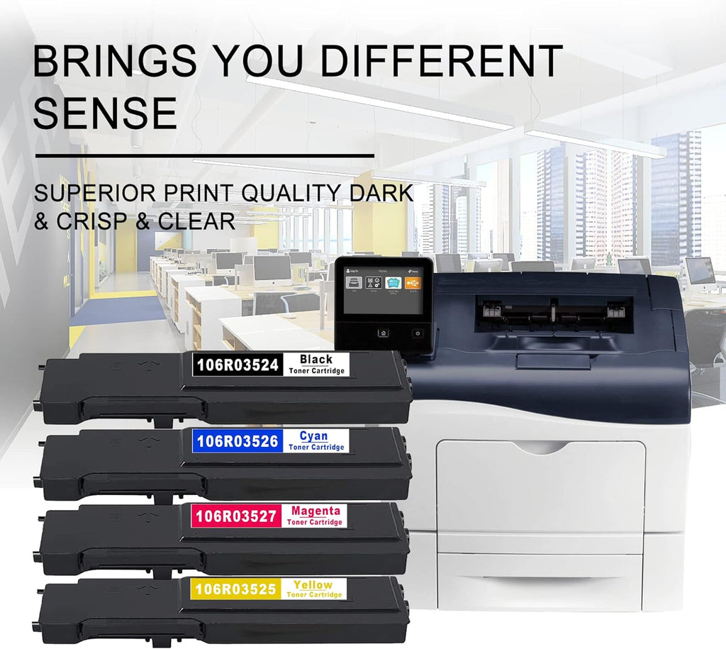 4 PK Toner Cartridge Replacement for Xerox C400 C405 Printer I757554