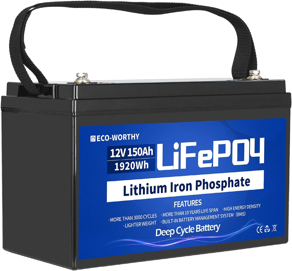 12V 24Ah LiFePO4 Lithium Iron Phosphate Battery with BMS Protection Y852299