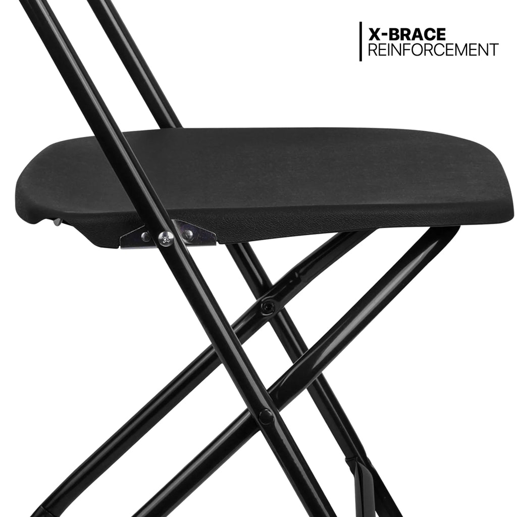 5 Ft Foldable Plastic Card Table and Chair Set, Black T55690