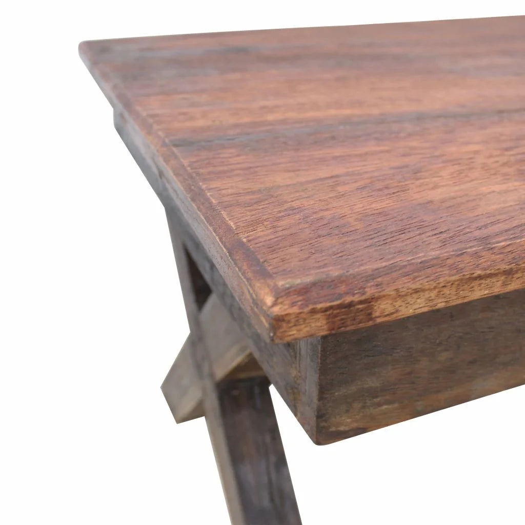 Rustic Wood Coffee Table and End Side Table J22640