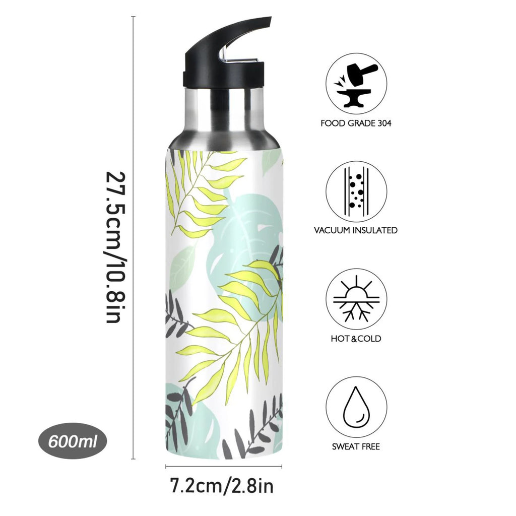 Stainless Steel Insulated Thermos Vacuum Flask Water Bottle with Straw Lid I879569