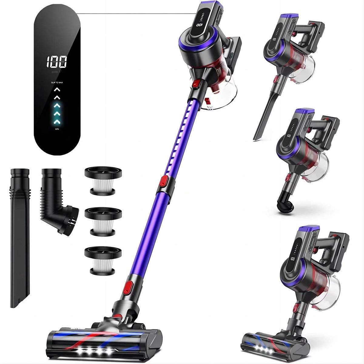 Cordless Stick Vacuum Cleaner 450W 38Kpa Detachable Battery X6882